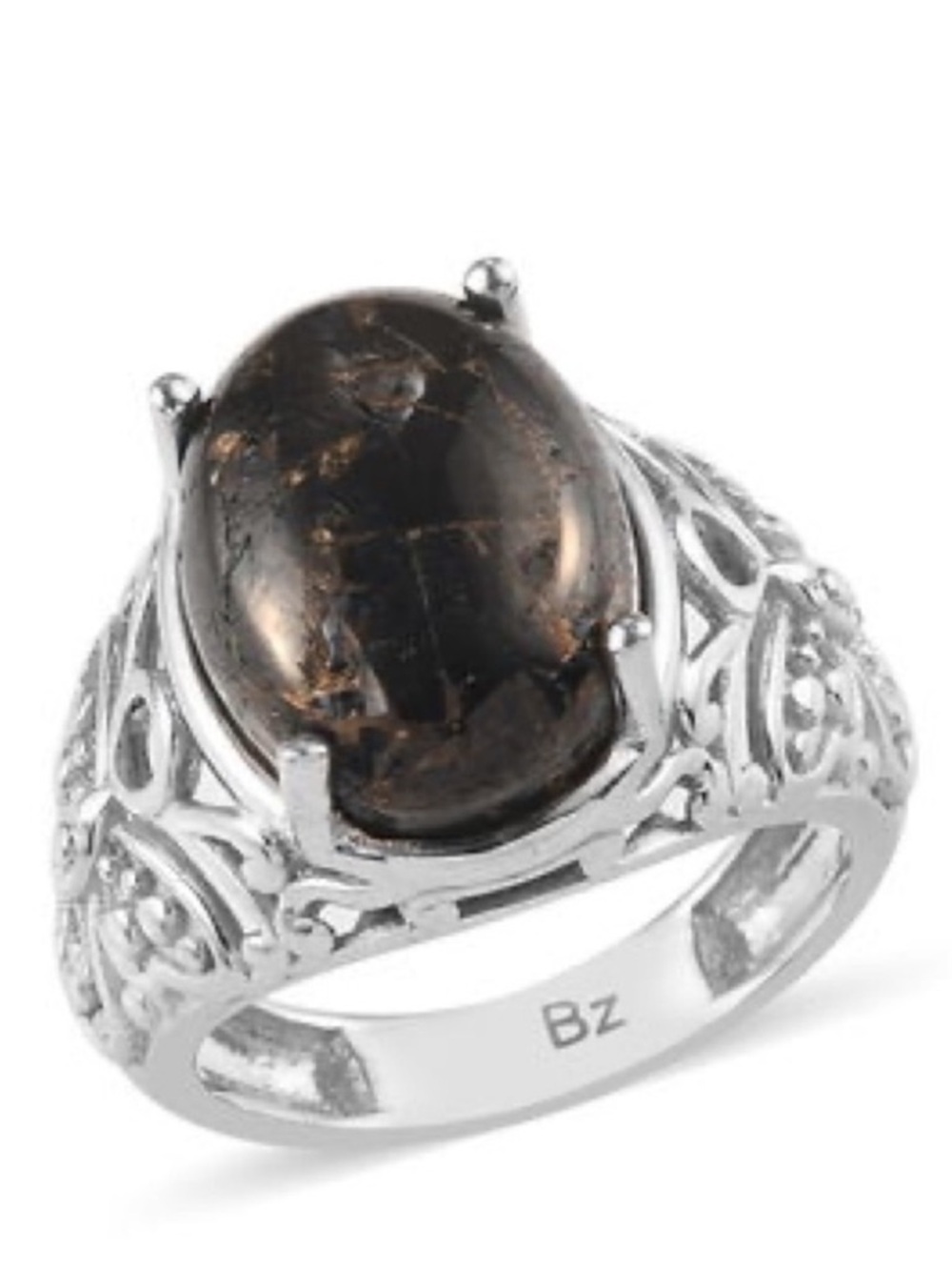 Matrix Silver Shungite Solitaire Ring